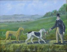 PETER JOHN ALDERMAN, 'Coursing', oil on canvas, signed, framed. 39.5 x 49.5 cm.
