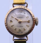 A Regency ladies' wristwatch. 1.5 cm wide including crown.