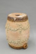 A 19th stoneware gin barrel. 33.5 cm high.