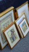 A quantity of various pictures and prints. The largest 68 x 52.5 cm.