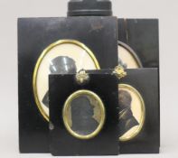 A 19th century framed silhouette portrait miniature of Captain Henry Austin Turner Royal Artillery,