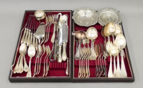 A quantity of silver-plated cutlery etc. The salt 6.