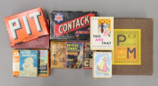 A small collection of boxed vintage card games, etc. The largest 18 cm wide.