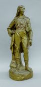 A bronze sculpture of a musician. 49.5 cm high.
