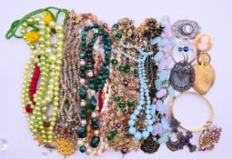 A large quantity of various costume jewellery.