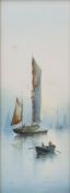 Two Seascapes, prints, 'Sunset' by Garman Morris and another by E Fletcher, each framed and glazed.