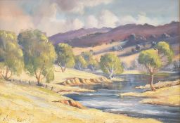 'The Goulbourn River, Victoria Australia', oil on board, indistinctly signed and dated '88, framed.