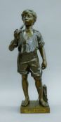 A bronze sculpture, 'Charmeur de Lezards'. 46.5 cm high.