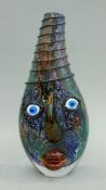 An Art glass face vase. 30.5 cm high.