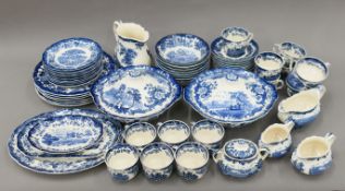 A Royal Worcester Ltd subsidiary Palassy Avon Scenes pattern blue and white porcelain dinner