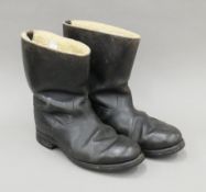 A pair of vintage leather flying boots. 28 cm long.