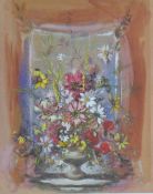 Circle of ODILON REDON (1840-1916) French, 'Still Life with Flowers', oil and pastel on paper,