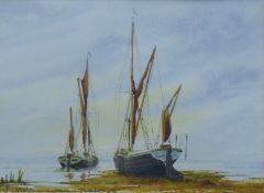 A EVERARD, 'Dawn on the Orwell', watercolour, signed, framed and glazed. 23 x 31.5 cm.