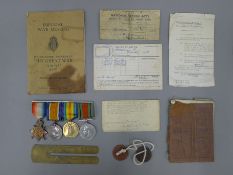 A set of World War I and World War II medals and various ephemera, etc,