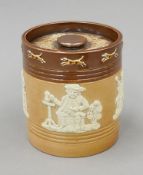 A Royal Doulton stoneware tobacco pot. 12 cm high.