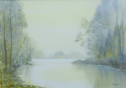 R BLACKWELL, 'Flooded', watercolour, signed, framed and glazed. 51.5 x 73.5 cm.