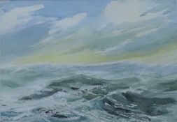 MARY BRYANT, 'Rough Seas', watercolour, signed, and 'A Loch Scene', watercolour,