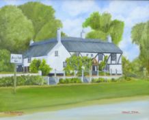 PETER JOHN ALDERMAN, 'Ferryboat Inn, Holywell Village', oil on canvas, signed and dated 2021,
