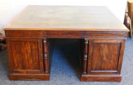 A 19th century mahogany partners desk. 152 cm wide x 135 cm deep.