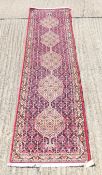 A Persian handmade Bidjar runner. 300 x 71 cm.
