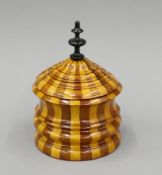 A 19th century Dutch segmented wooden tobacco box. 19 cm high.