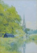 WILLIAM FRASER GARDEN (1856-1921) 'St Ives Parish Church, Cambridgeshire', watercolour,