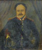 In the manner of Henri Rousseau, 'Portrait of a Man in French Uniform' and 'Portrait of a Woman',
