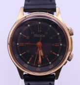 A Sekonda gentlemen's wristwatch. 3.6 cm wide including crowns.