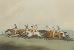 A French Horse Racing print, framed and glazed. 35 x 44 cm.