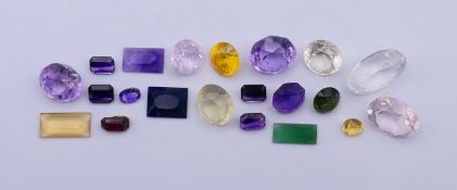 A collection of various gemstones. The largest 2cm long.