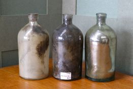 Three Vintage glass Mercury jars, H23cm (3)