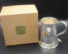 c20th silver Ferrari tankard, S & Co, London 1935, Approx. 11.08 ozt incl. enamel badge, engraved '