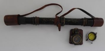 Quality WWI trench sighting scope, Mk 3 by Aldis Brothers dated 1917, made in brass painted black,
