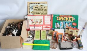 Mixed collection of toys, games and similar items to include a box of hard plastic animal models