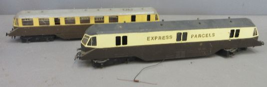 2x O gauge Great Western Railway (GWR) Railway AEC Diesel Railcars 1x by Lima, 1x 'Express