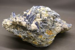 Large blue kyanite specimen, comprising numerous elongated blue kyanite crystal formations