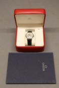 Omega De Ville Co-Axial Chronometer stainless steel automatic wristwatch on Omega black leather