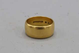 WITHDRAWN - Hallmarked 22ct yellow gold heavy wedding band, 10mm width, with court-profile exterior