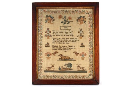 Property of a gentleman - a 19th century verse sampler entitled 'Spring ...