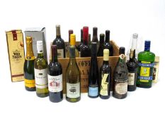 Mixed Wines & Spirits - a mixed assortment including Vodka, grappa, Wild Turkey, red and white