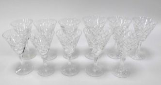 A Set of Waterford Crystal Glassware, to include six white wine glasses and five red wine glasses in