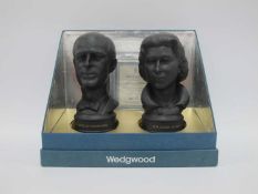 Wedgwood Royal Silver Wedding, limited edition of 750 black basalt busts of Queen Elizabeth 2nd