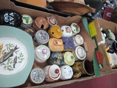 Whiskey Water Jugs, Wade, Arklow, etc, teapots, pampots, figgjo flint fish, etc:- Two Boxes.