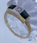 DAMENRING. 585/000 Gelb- und Weissgold