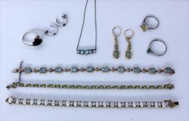 LOT 9 TEILE SILBERSCHMUCK mit