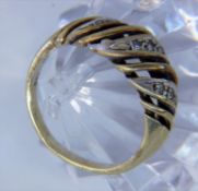 DAMENRING. 585/000 Gelb- und Weissgold