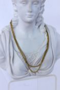 GOLDENE KORDELKETTE. 585/000 Gelbgold.