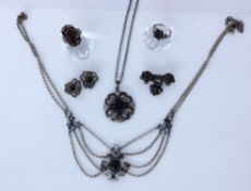LOT 6 TEILE TRACHTENSCHMUCK. Silber
