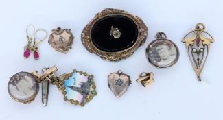 LOT 8 TEILE ANTIKER SCHMUCK, meist