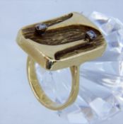 DAMENRING. 750/000 Gelbgold mit 2